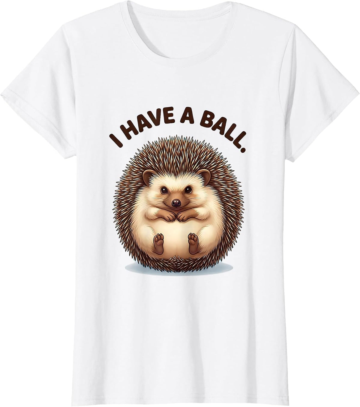 Women's I Have A Ball Cute Kawaii Hedgehog Lover Humor Gift T-Shirt - White