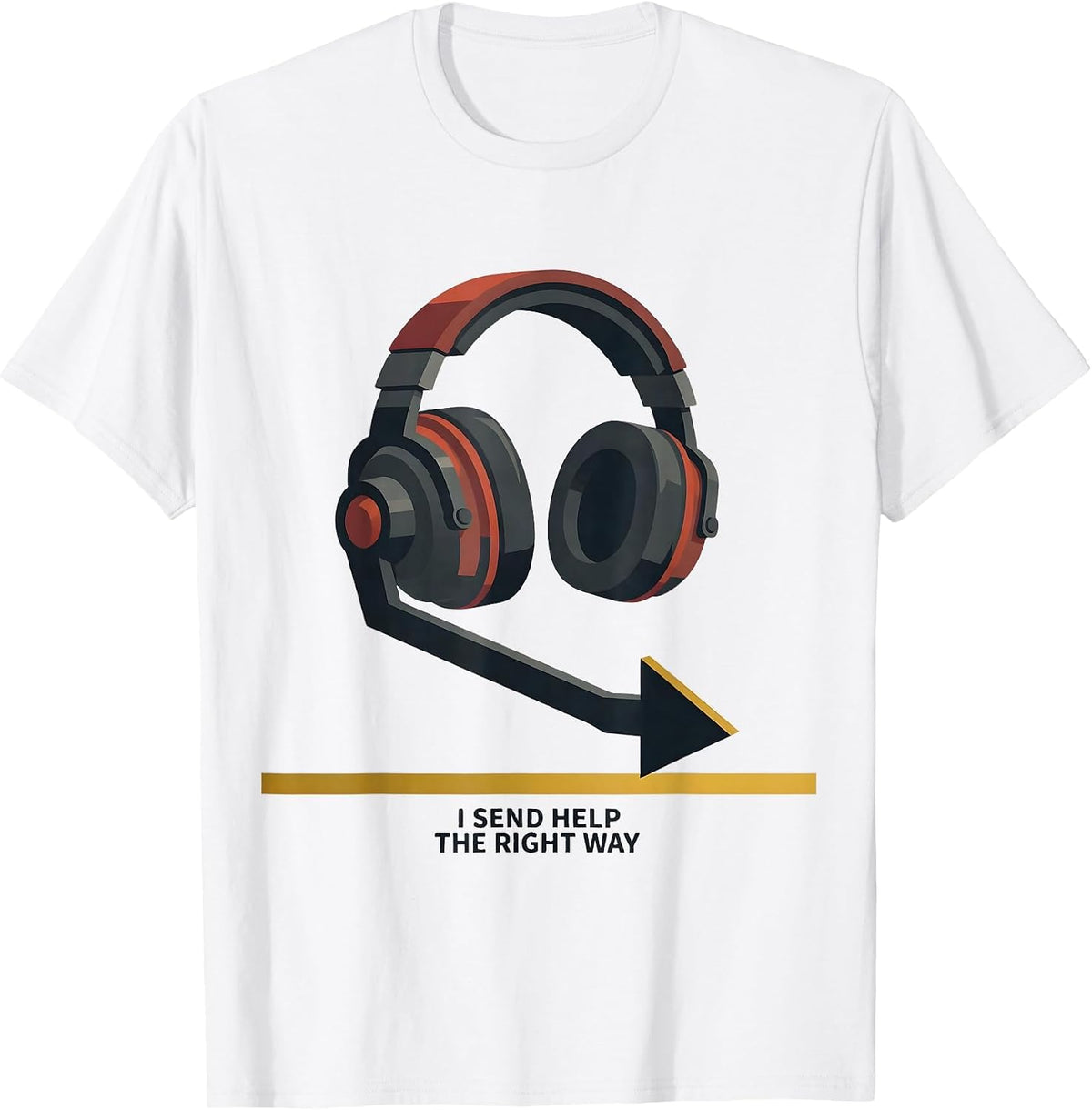 Men's I Send Help The Right Way Funny 911 Dispatcher Thin Gold T-Shirt - White