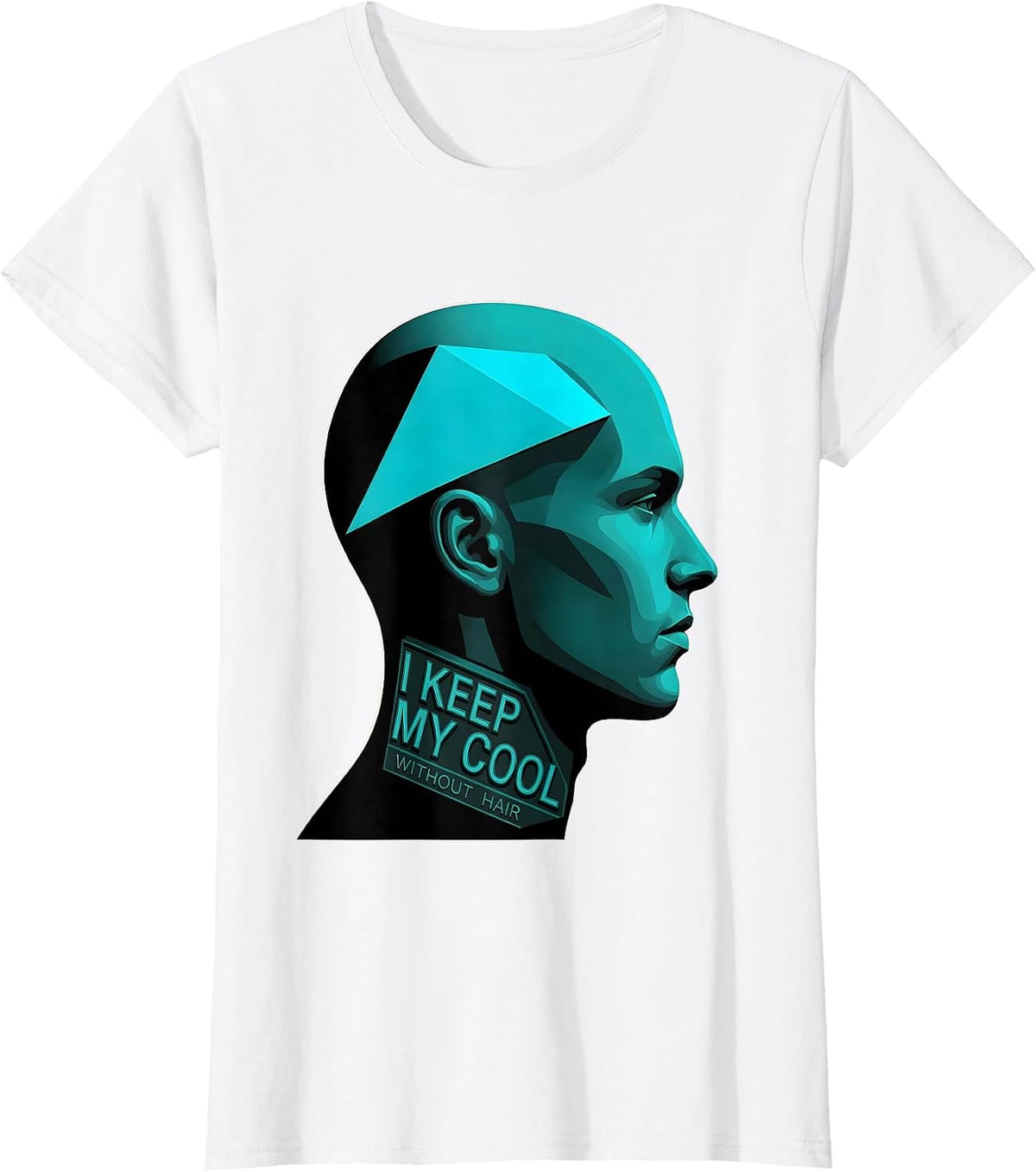 I Keep My Cool Without Hair Funny Bald Man Barber Gift T-Shirt - White