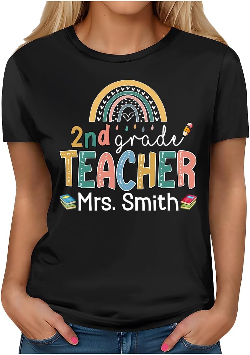 Personalized 1st Grade Teacher T-Shirt, Custom Back to School First Grade Shirt for Teacher AK57107771ST - Ak57107772nd