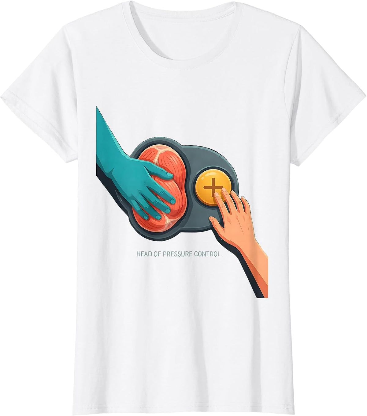 Women's Head Of Pressure Control Funny Massage Therapist T-Shirt - White