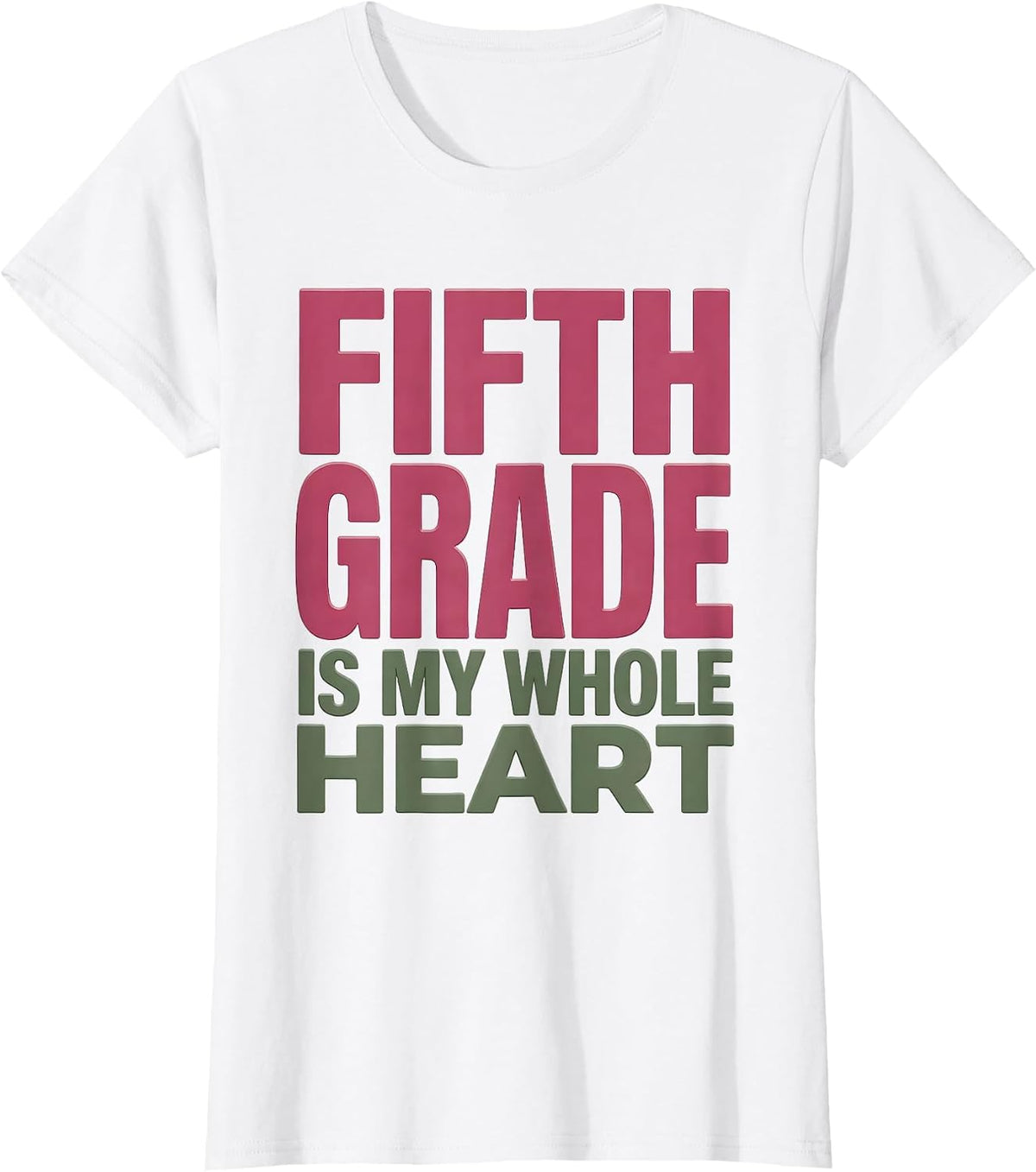 Fifth Grade Is My Whole Heart Cute Goose Teacher Back To T-Shirt - White
