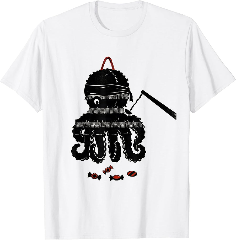 Men's Octopus Piñata Funny Cinco De Mayo Party Costume T-Shirt - White
