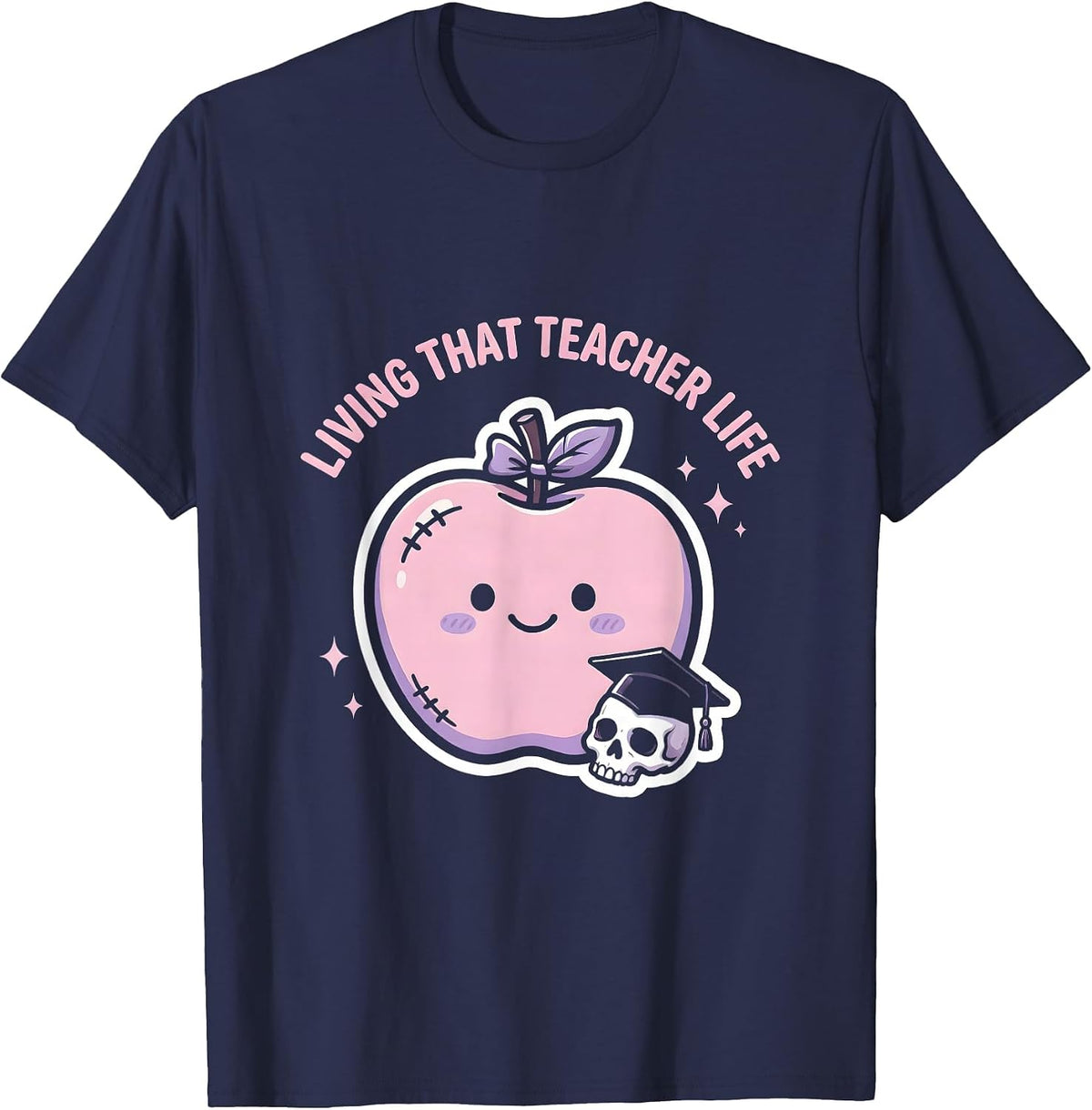 Men's Living That 4th Grade Teacher Life Design T-Shirt - Navy Blue