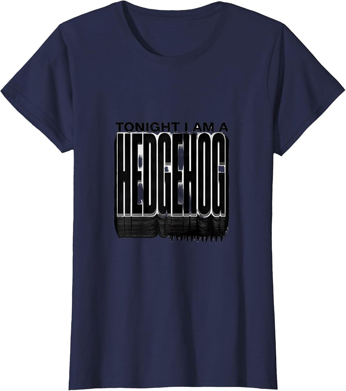 Women's Tonight I Am A Hedgehog Funny Halloween Animal Costume T-Shirt - Navy Blue