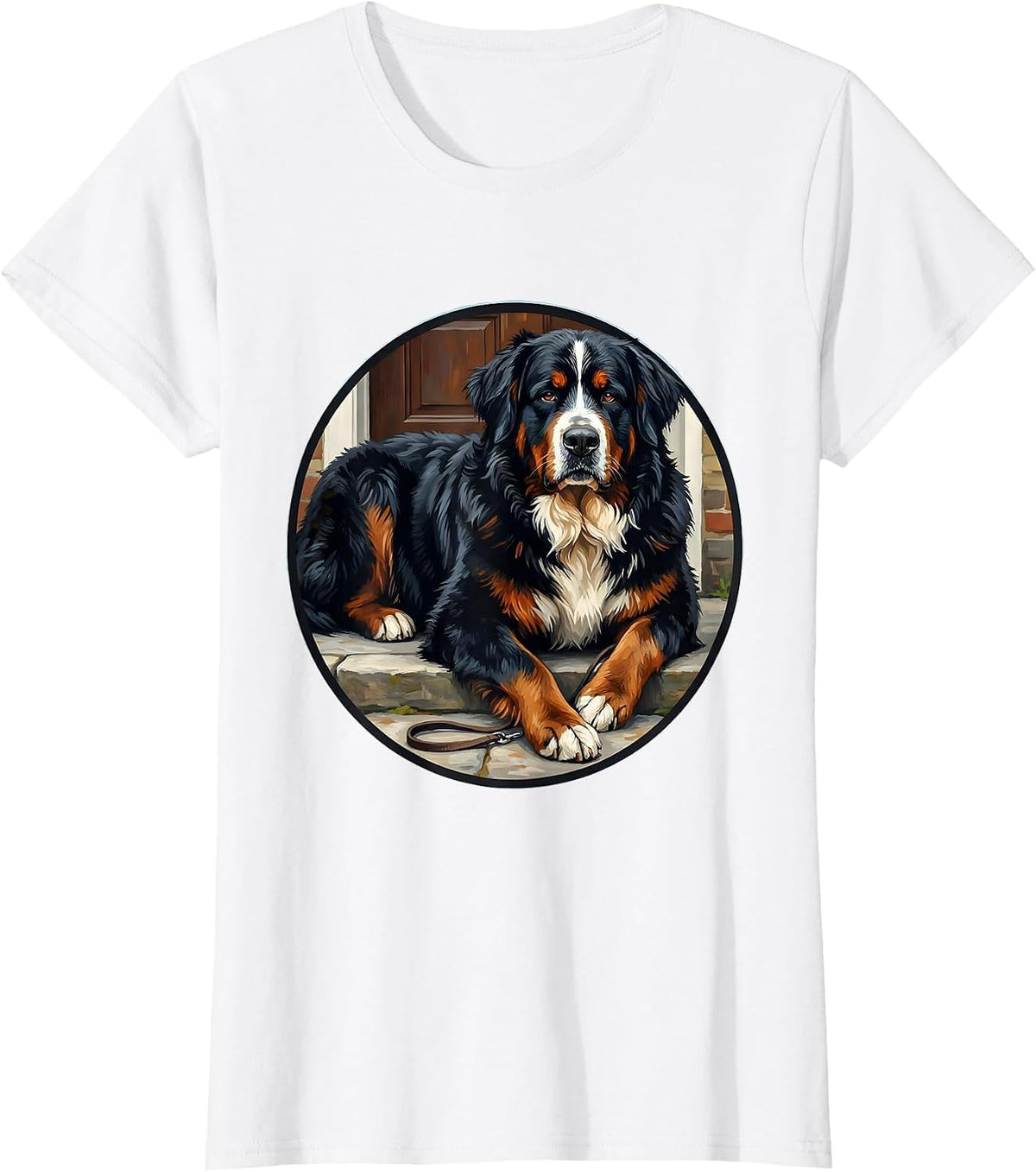 Bernese Mountain Dog Badge Funny Dog Lover T-Shirt - White