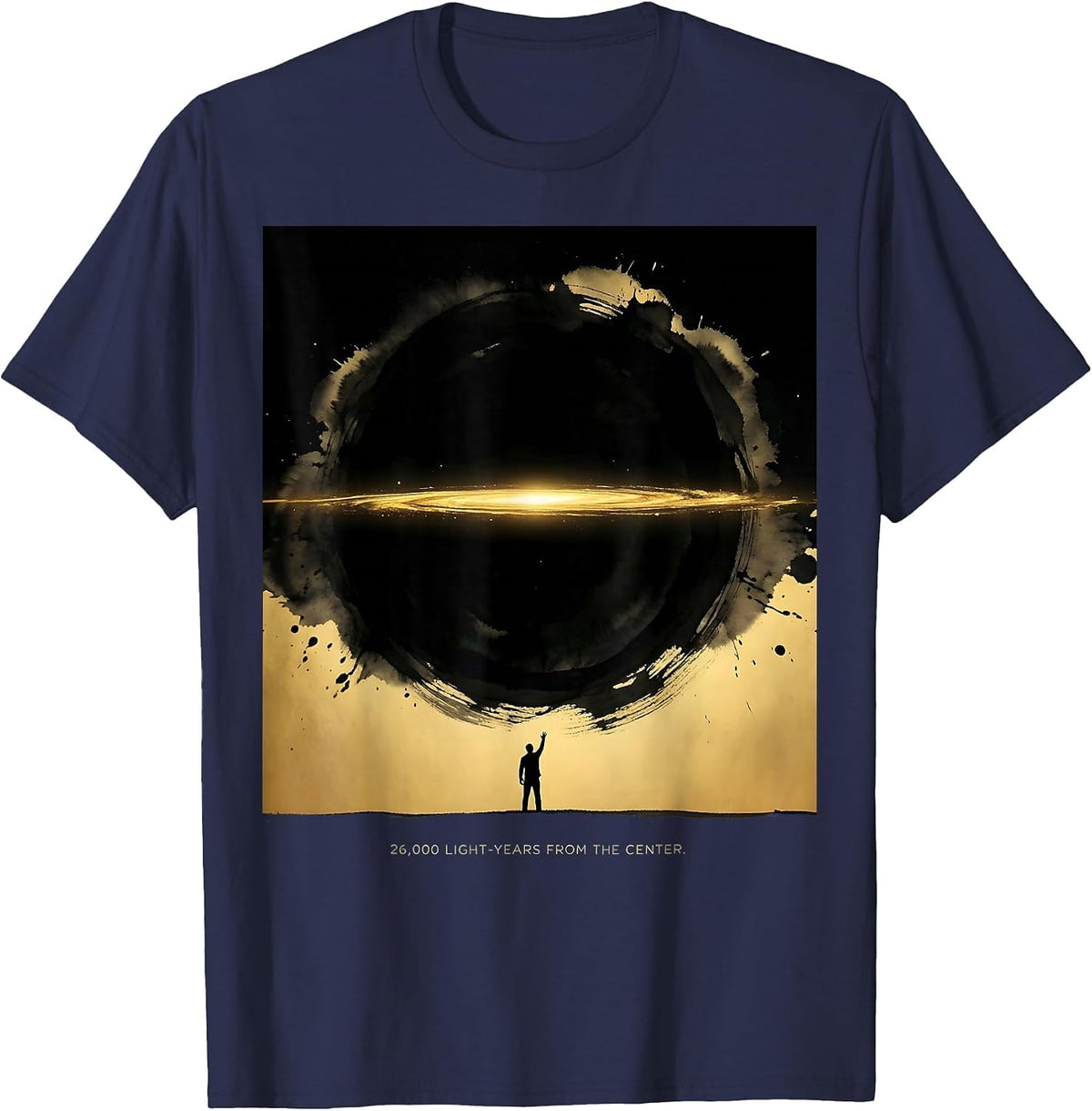 Men's 26,000 Light-Years From The Center Science Physics T-Shirt - Navy Blue