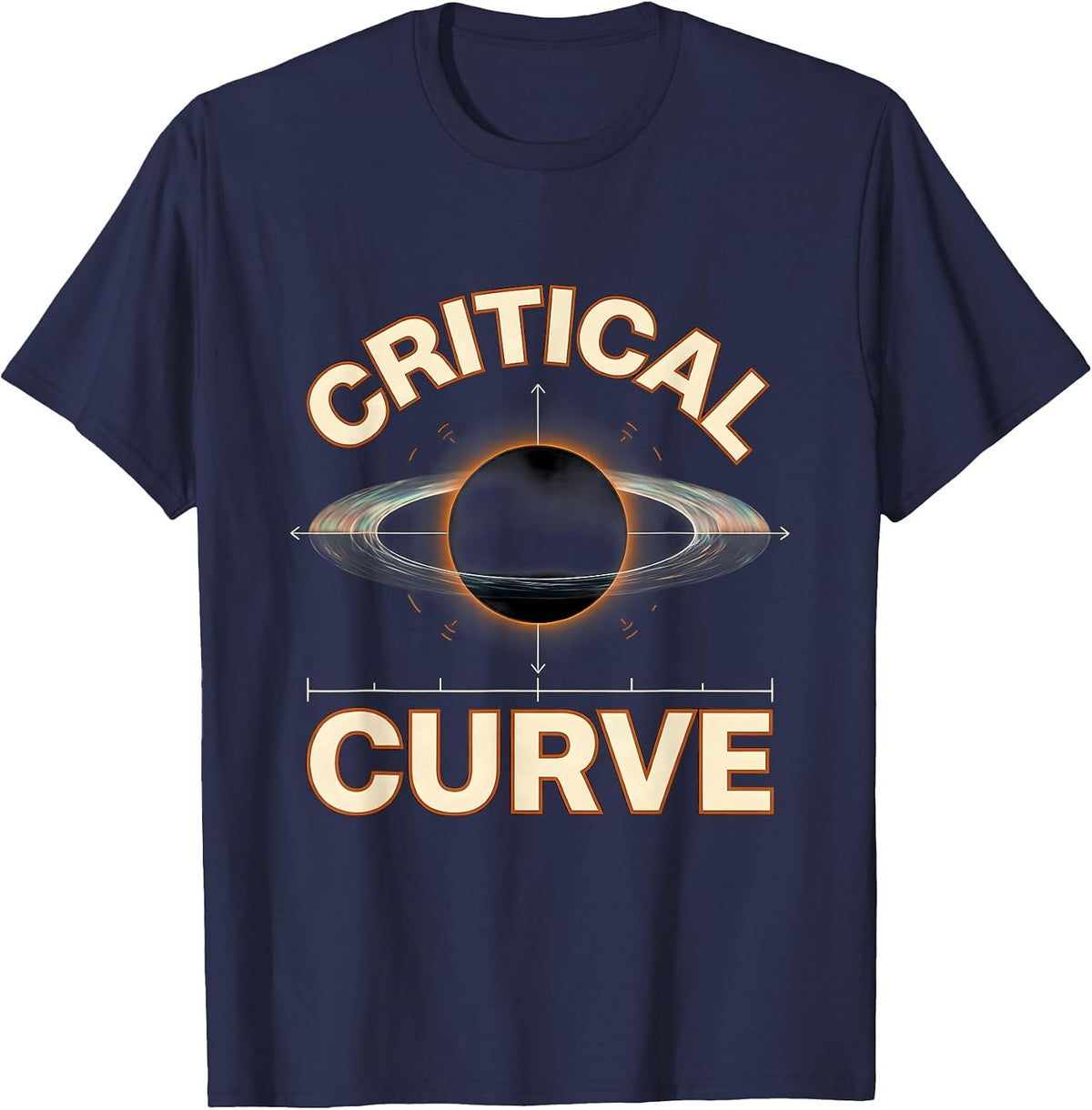 Critical Curve Black Hole Physics Astrophysics Science T-Shirt - Navy Blue