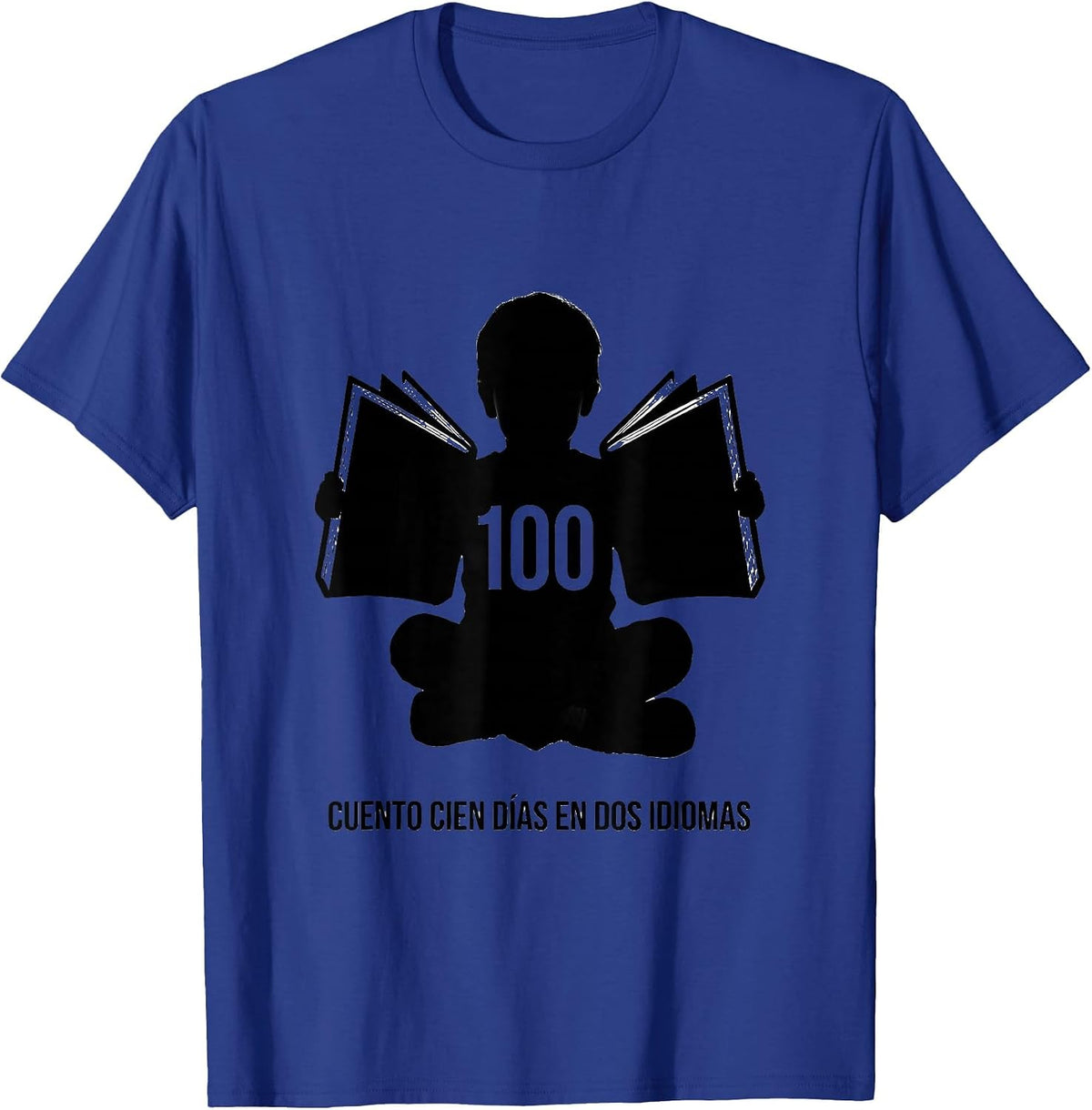 Men's Cuento Cien Días en Dos Idiomas Spanish Teacher 100th Day T-Shirt - Royal Blue