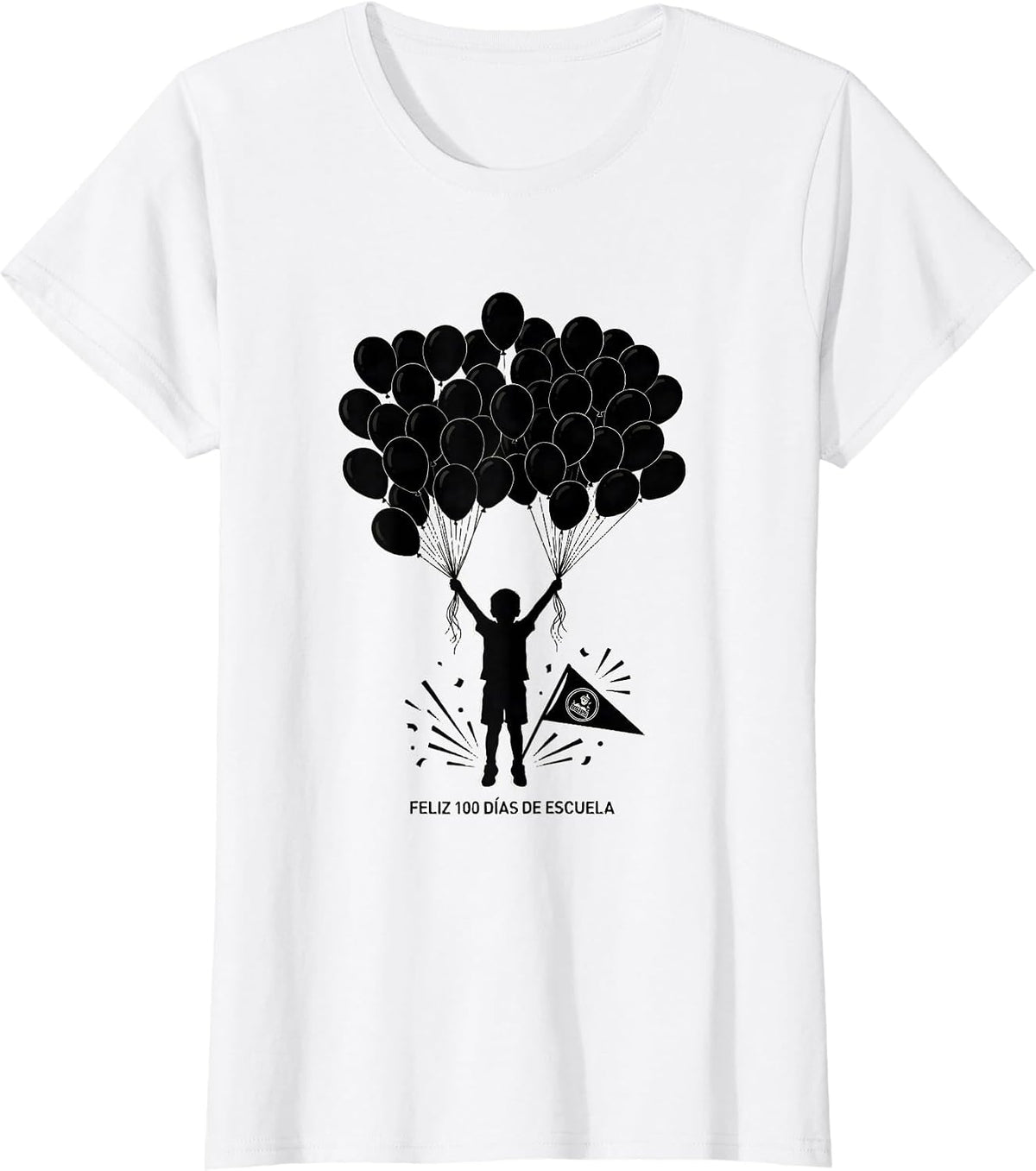 Feliz 100 Días de Escuela Cheerful Spanish Teacher 100th Day T-Shirt - White