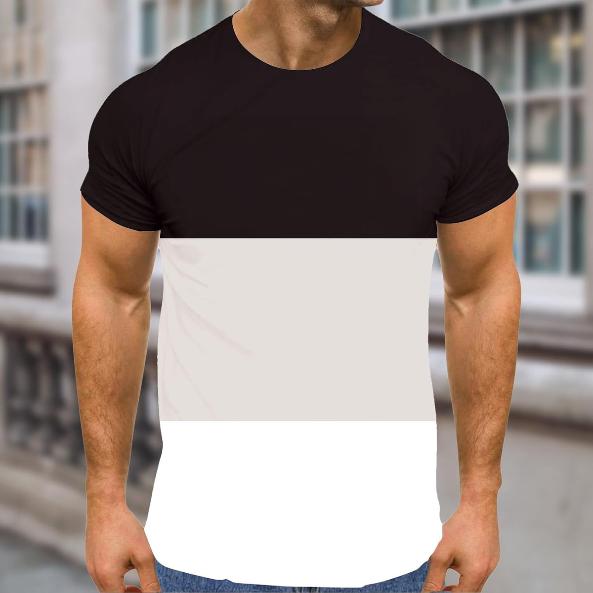 Mens Graphic T Shirt Geometric Printed Crew Neck Short Sleeve Casual Streetwear Fashion Tee Daily Outfit Top - Print-7