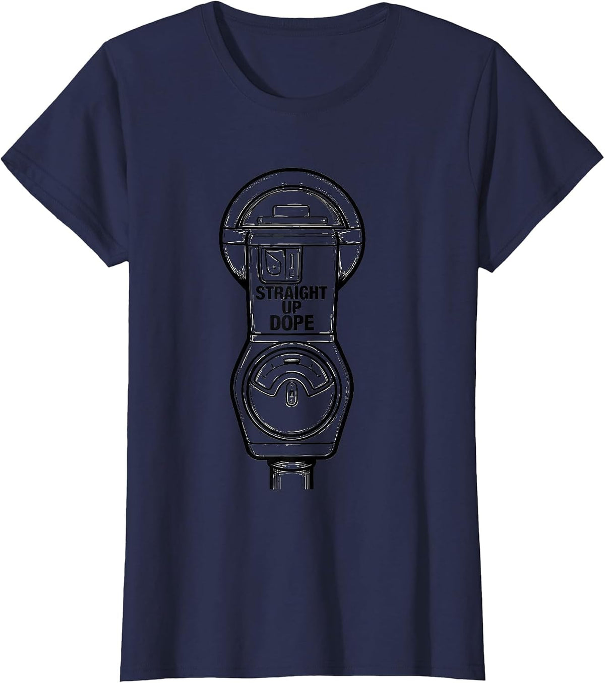Women's Straight Up Dope Funny Gangster Rap Slang Hip Hop Humor T-Shirt - Navy Blue