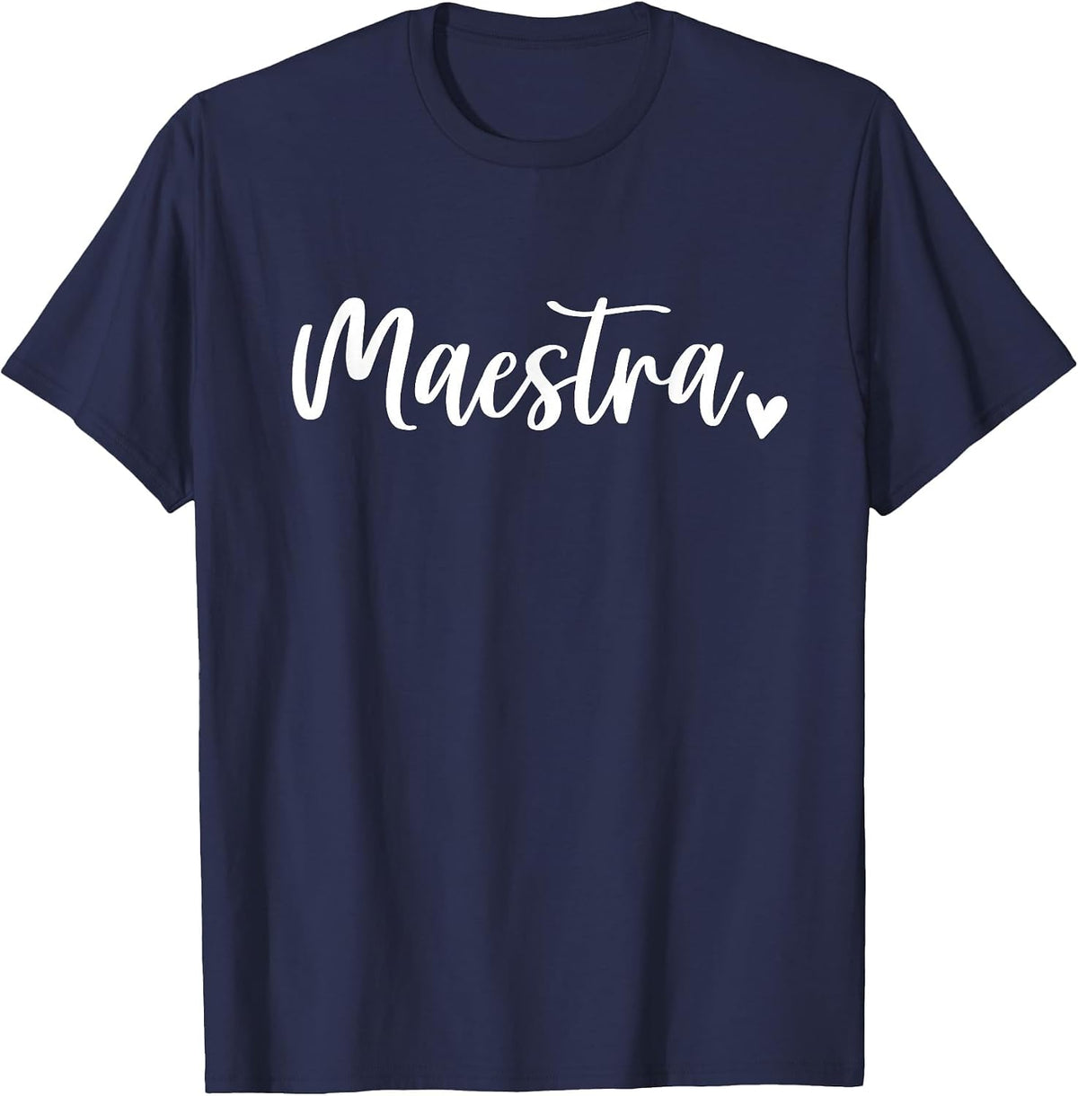 Maestra Cute Womens Bilingual Spanish Teacher T-Shirt - Navy Blue
