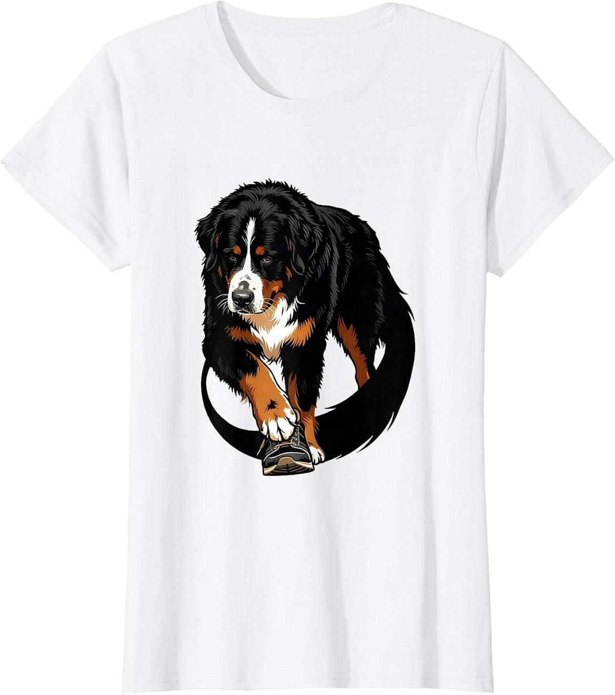 Bernese Mountain Dog Silhouette Pet Lover Humor T-Shirt - White