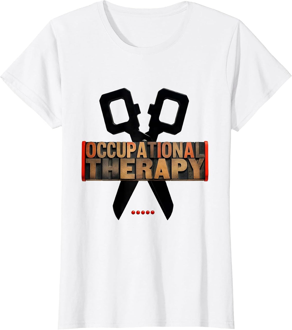 Occupational Therapy Retro Adaptive Scissors OT Therapist T-Shirt - White