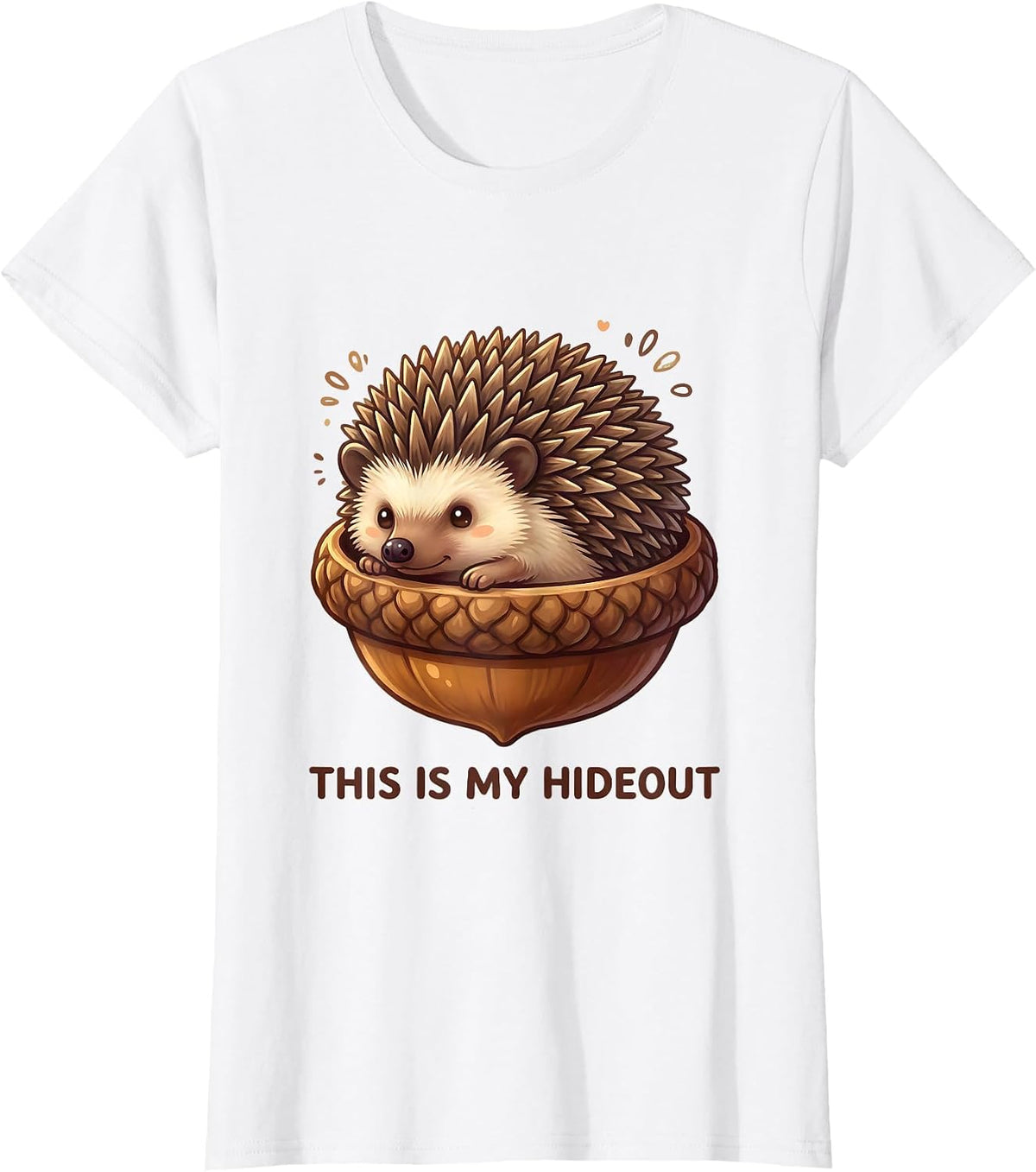 Women's This Is My Hideout Cute Kawaii Hedgehog Lover Gift T-Shirt - White