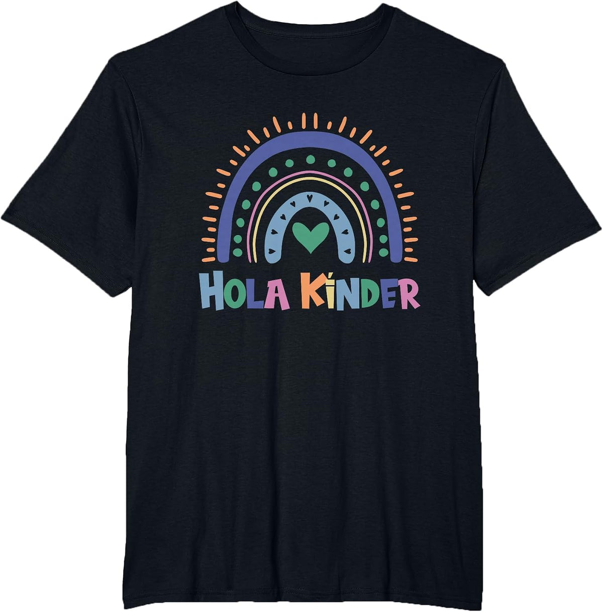 Spanish Kindergarten Teacher Hola Kínder T-Shirt - Black