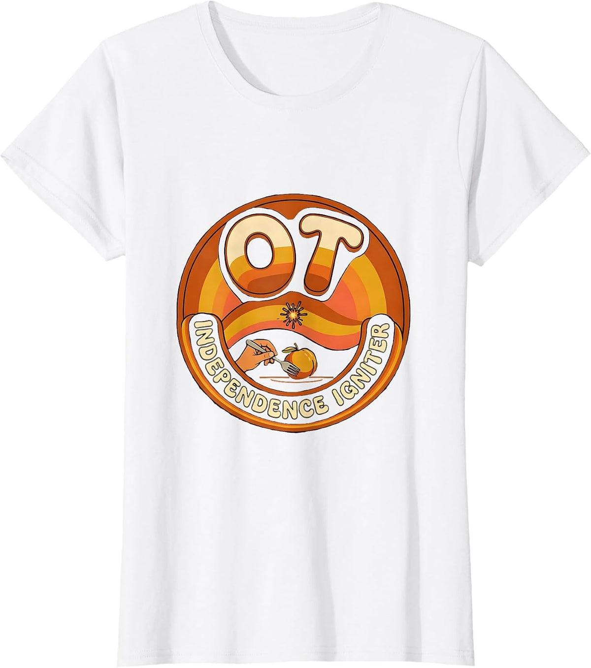 OT Independence Igniter Retro Occupational Therapy T-Shirt - White