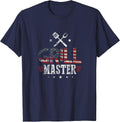 Grill Master USA Flag Patriotic Barbeque BBQ 4th of July T-Shirt - Navy Blue