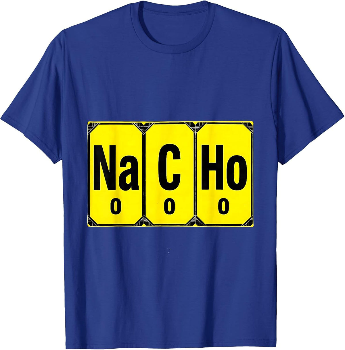 NaCHo Stencil Science Nerd Pun Chemistry Teacher Gift T-Shirt - Royal Blue
