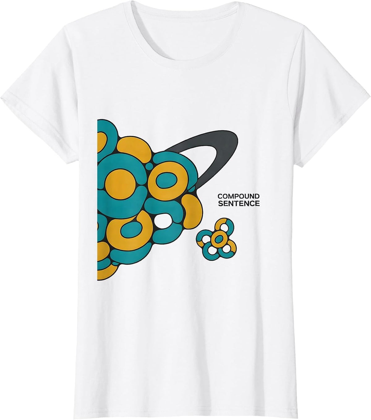 Women's Compound Sentence Midcentury Modern Chemistry Nerd Humor T-Shirt - White
