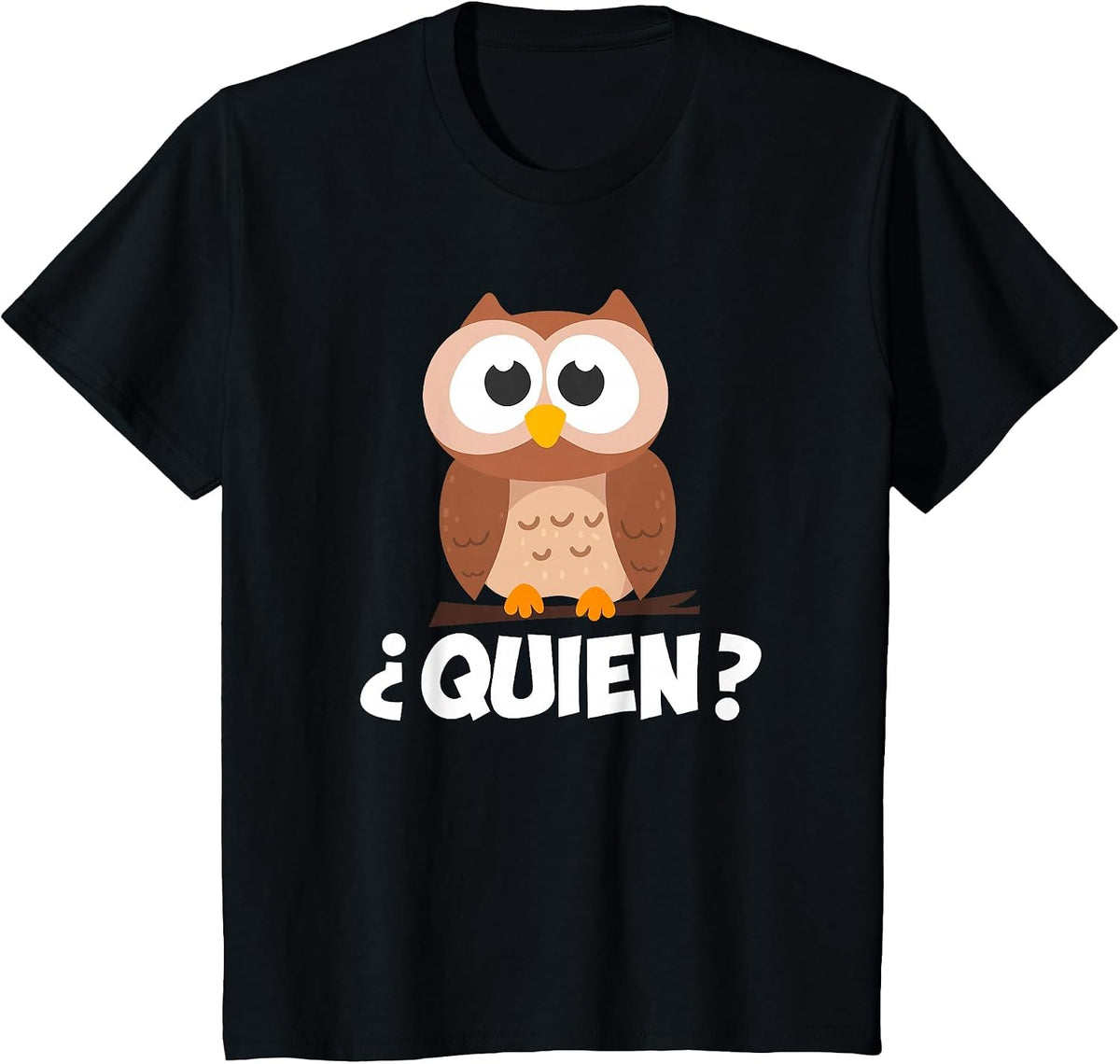 Quien? Who? Owl Funny Spanish Teacher T-Shirt - Black