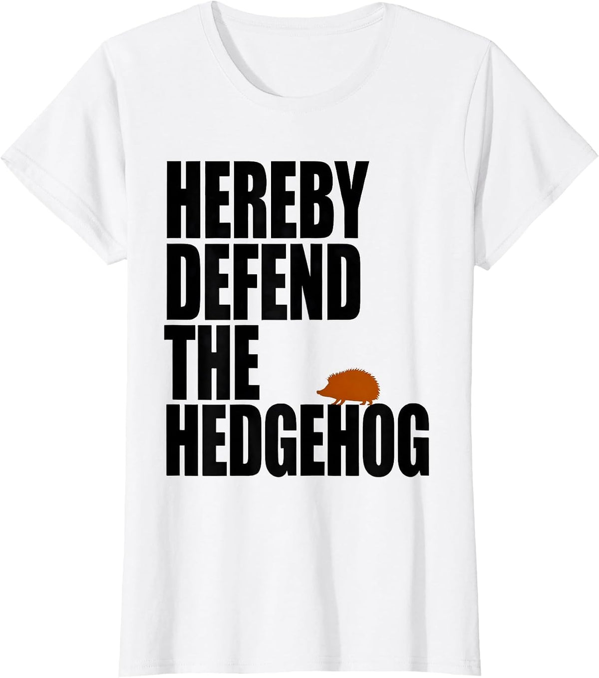 Women's Hereby Defend The Hedgehog Funny Hedgehog Lover Animal Humor T-Shirt - White