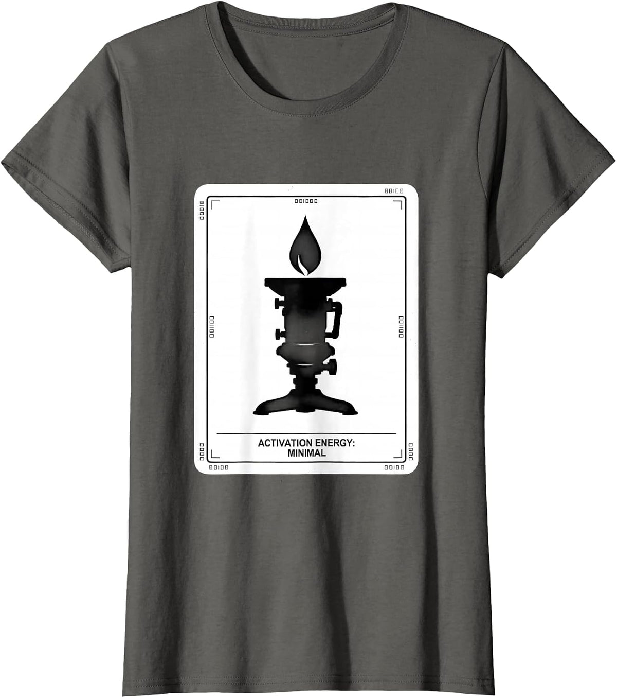 Women's Activation Energy Minimal Funny Chemistry Student Science T-Shirt - Asphalt Grey