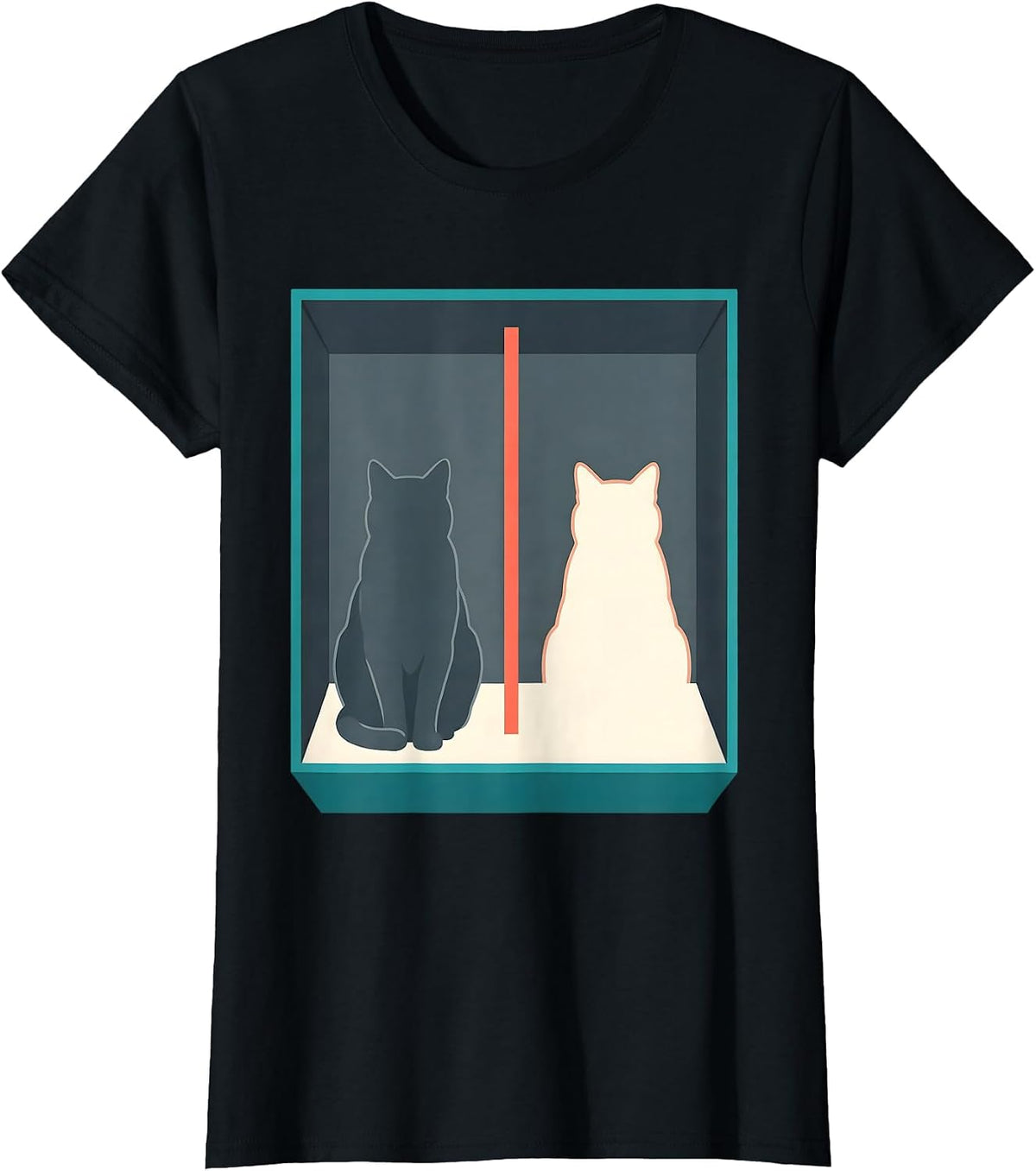 Schrodingers Cat Quantum Physics Humor Science Geek Gift T-Shirt - Black