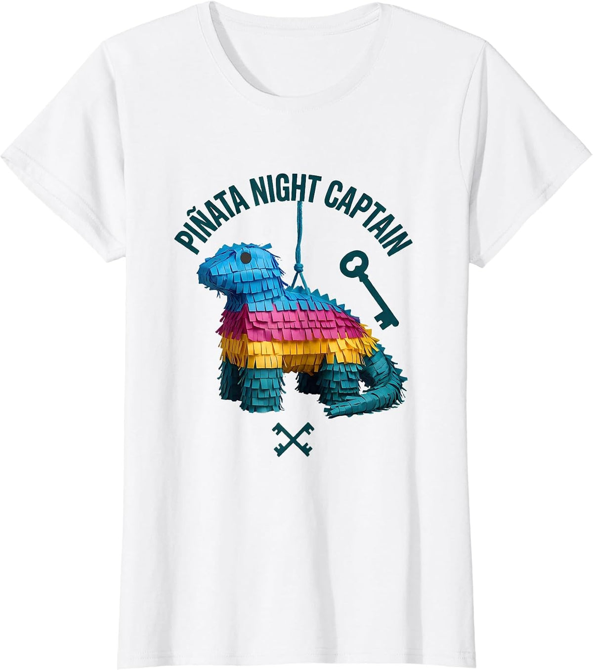 Piñata Night Captain Funny Cinco De Mayo Party Costume T-Shirt - White