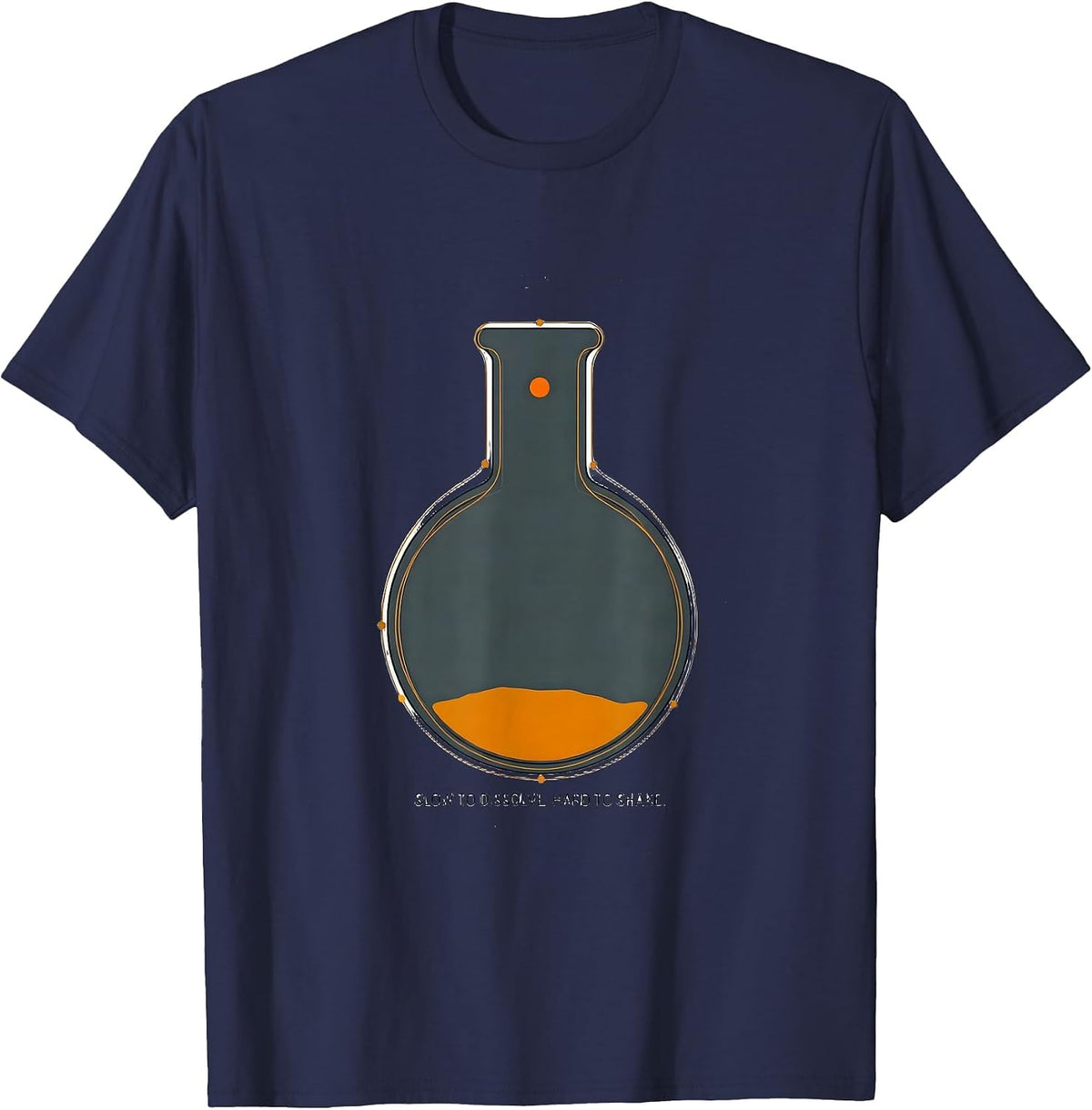 Men's Slow To Dissolve, Hard To Shake Funny Chemistry Science T-Shirt - Navy Blue