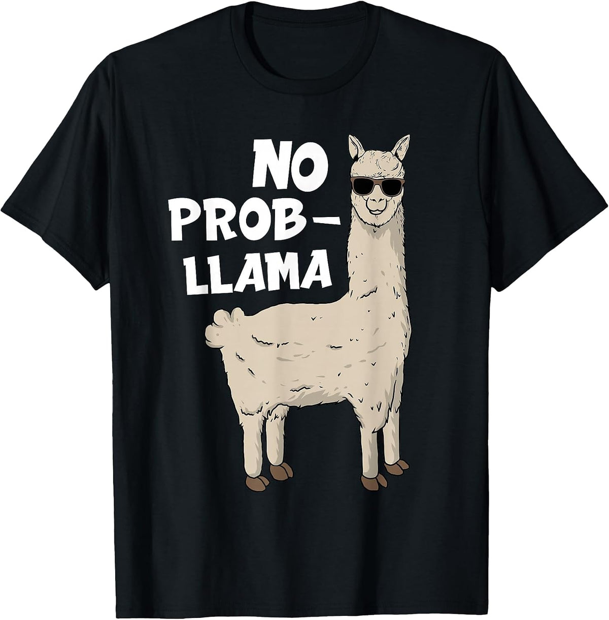 Funny Llama Design for Men Women Kids Llama Alpaca Animal T-Shirt - Black