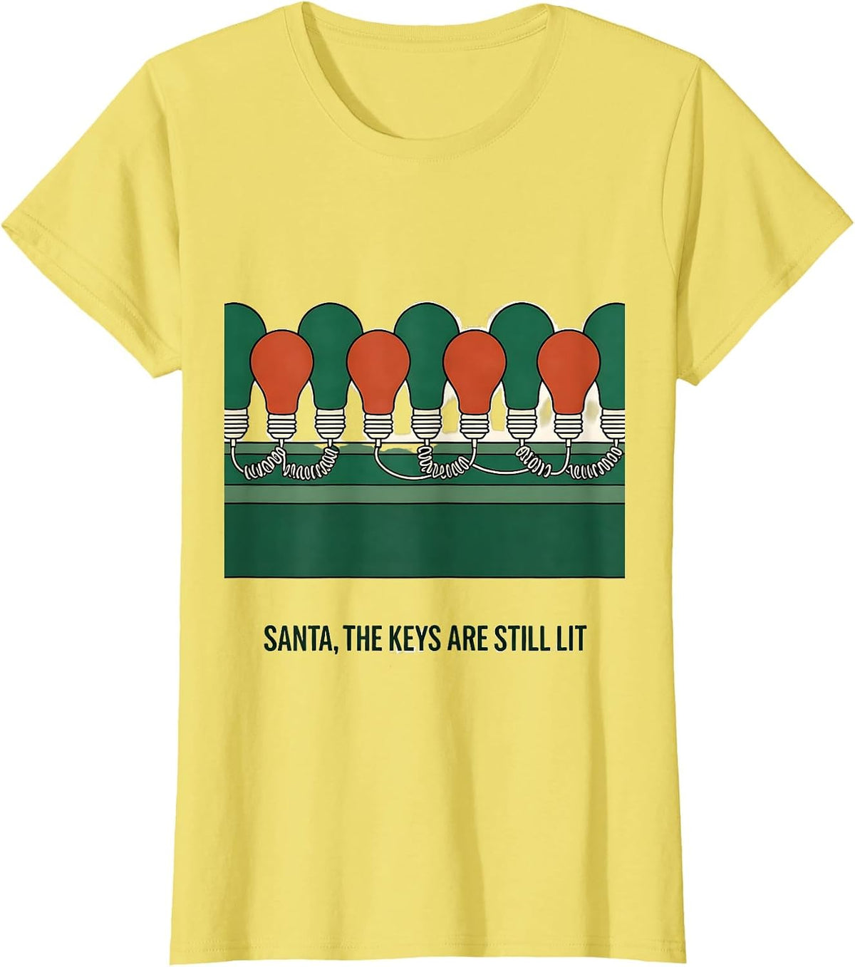 Santa, The Keys Are Still Lit Funny 911 Dispatcher Christmas T-Shirt - Lemon Yellow