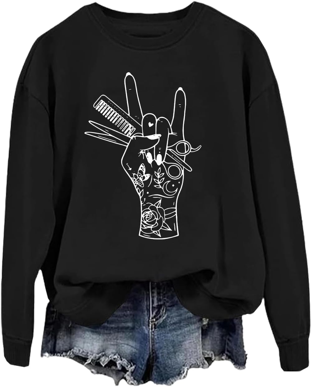 Hair Stylist Sweatshirt, Hairstylist Sweatshirt, Hair Stylist Shirt, Minimalist Hairstylist Sweatshirts Women Men - Black