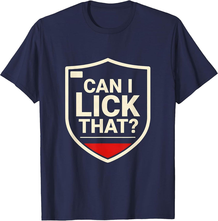 Can I Lick That Funny Periodic Table Science Teacher Student T-Shirt - Navy Blue