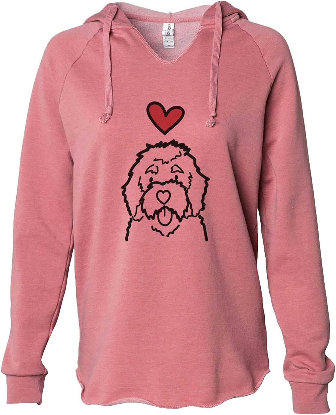 Love Always Bernedoodle - Women's Cali Wave Hooded Sweatshirt - Dusty Rose