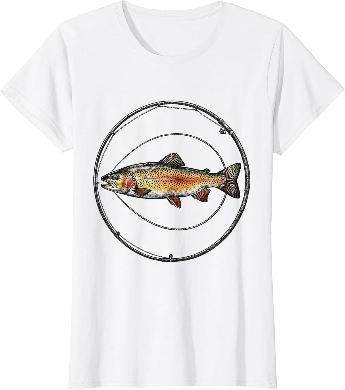 Rainbow Trout Fishing Humor Gift for Anglers T-Shirt - White