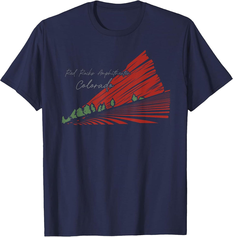 Red Rocks Amphitheater - Colorado T-Shirt - Navy Blue