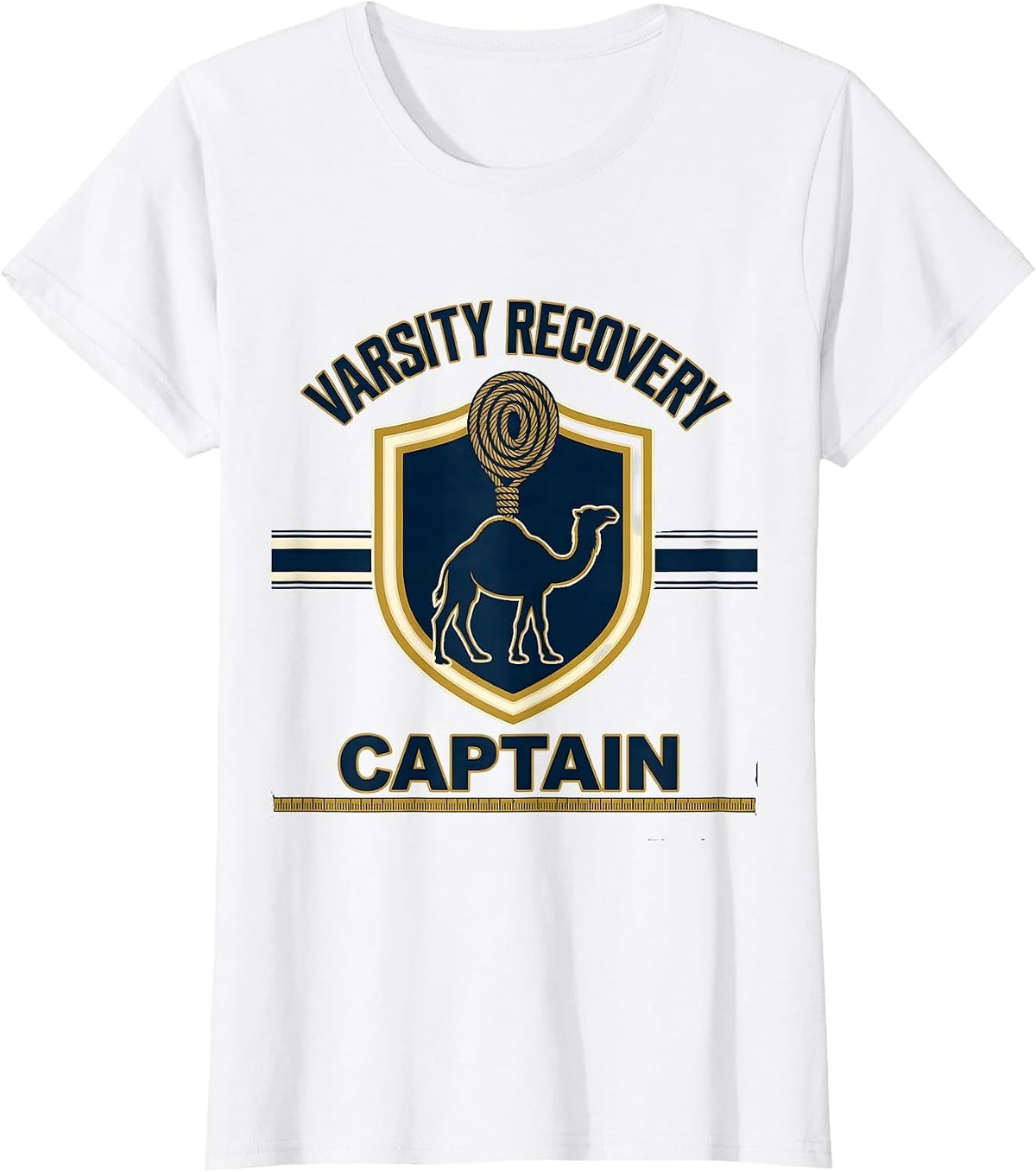 Women's Varsity Recovery Captain Raunchy Tow Truck Humor Camel T-Shirt - White