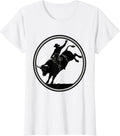 Women's 90s Country Rodeo Bull Riding Graphic T-Shirt - White