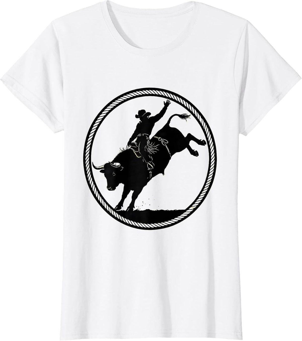 Women's 90s Country Rodeo Bull Riding Graphic T-Shirt - White