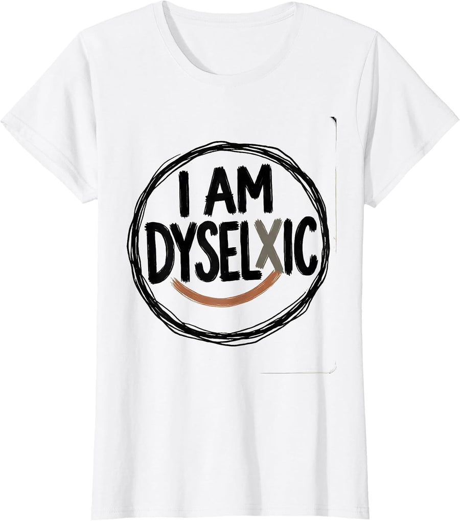Women's I Am Dyselxic Funny Dyslexia Teacher Awareness Month T-Shirt - White