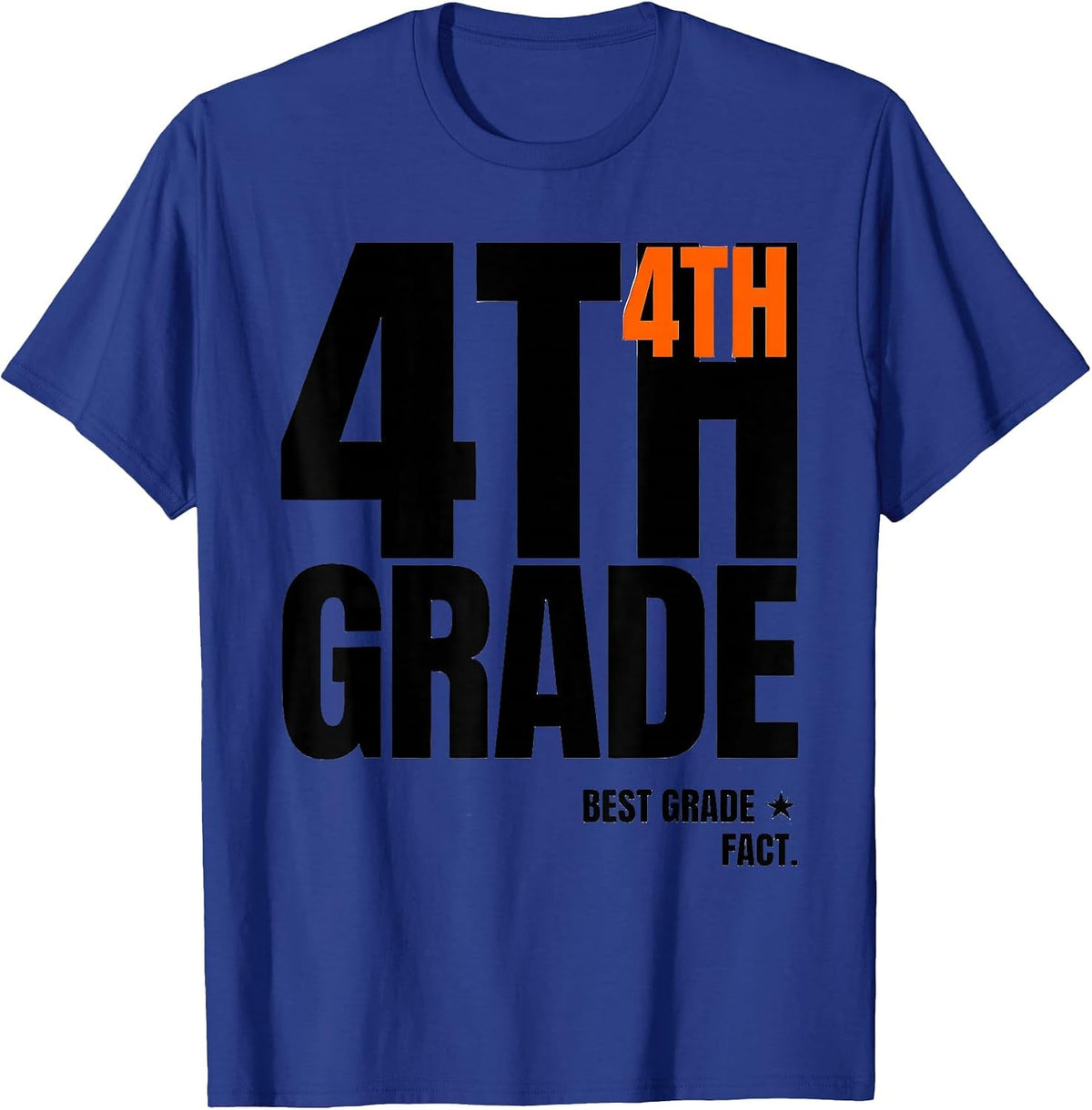 4th Grade Best Grade Fact Fourth Grade Teacher Back T-Shirt - Royal Blue