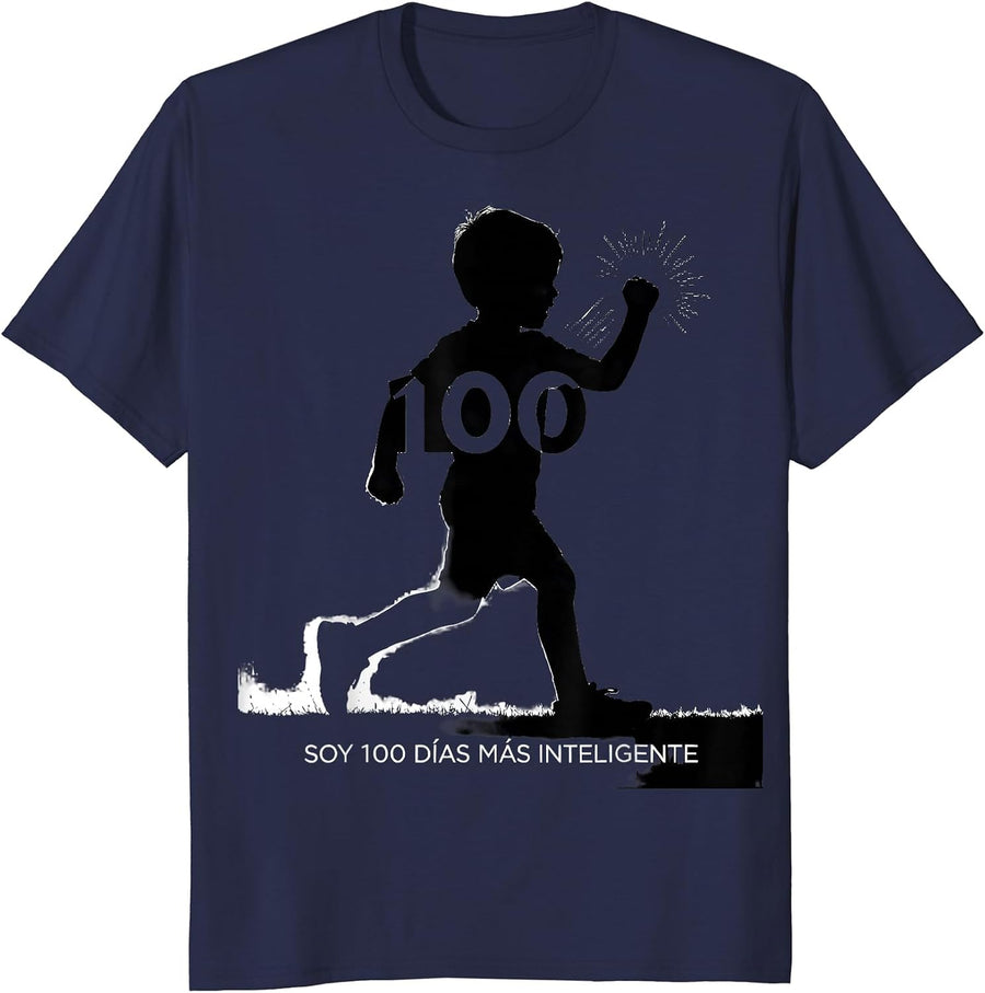 Soy 100 Días Más Inteligente Spanish Teacher 100th Day T-Shirt - Navy Blue