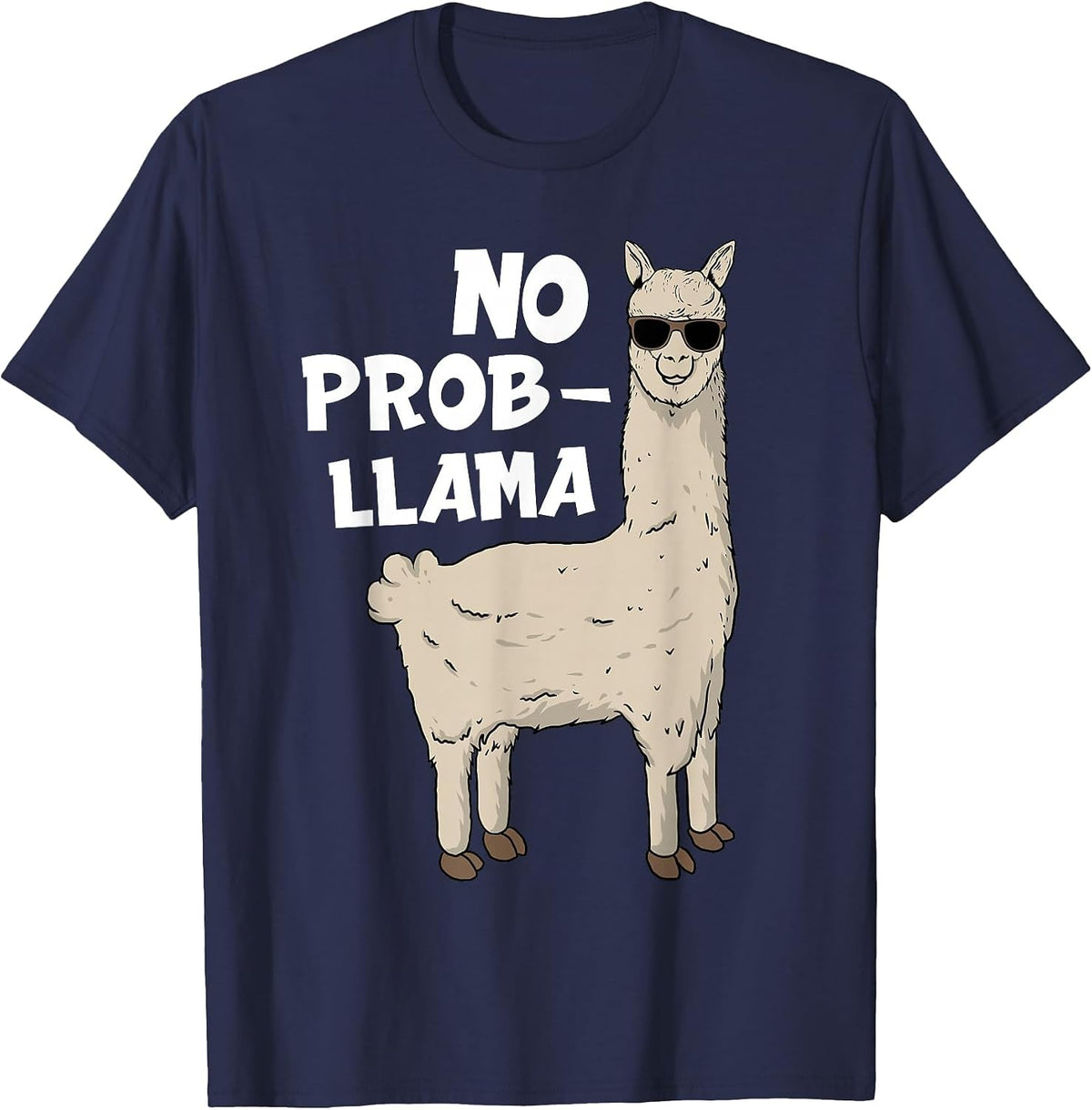 Funny Llama Design for Men Women Kids Llama Alpaca Animal T-Shirt - Navy Blue