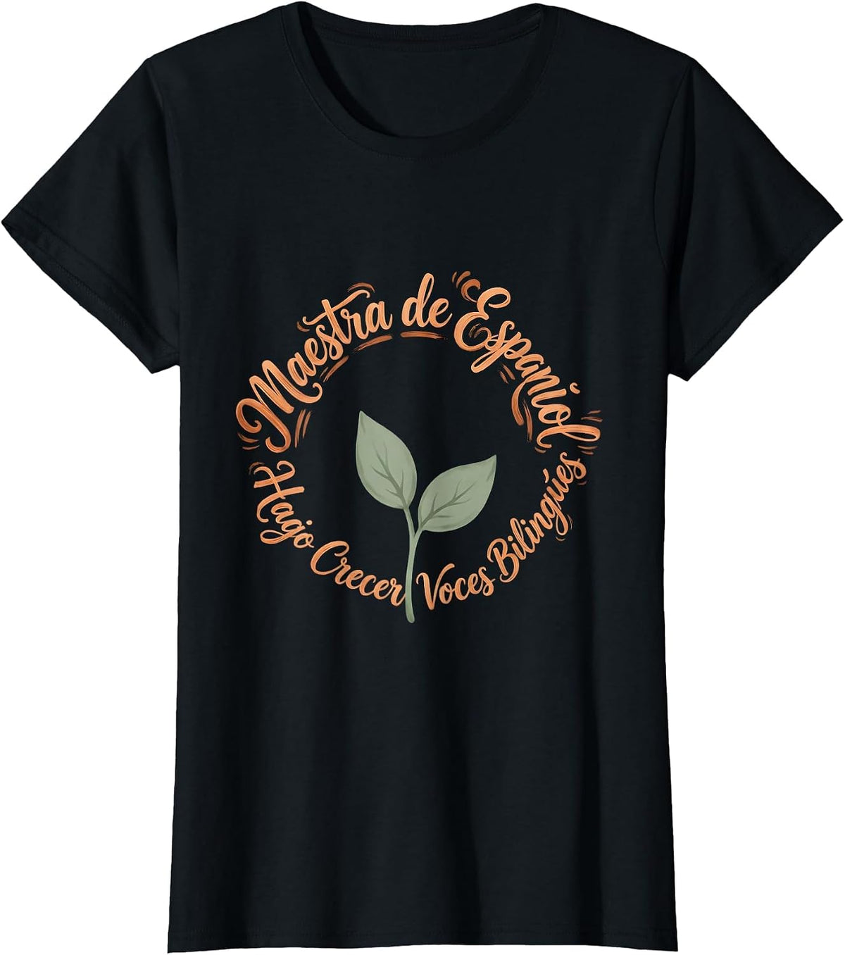 Maestra de Español, Hago Crecer Voces Bilingües Boho T-Shirt - Black