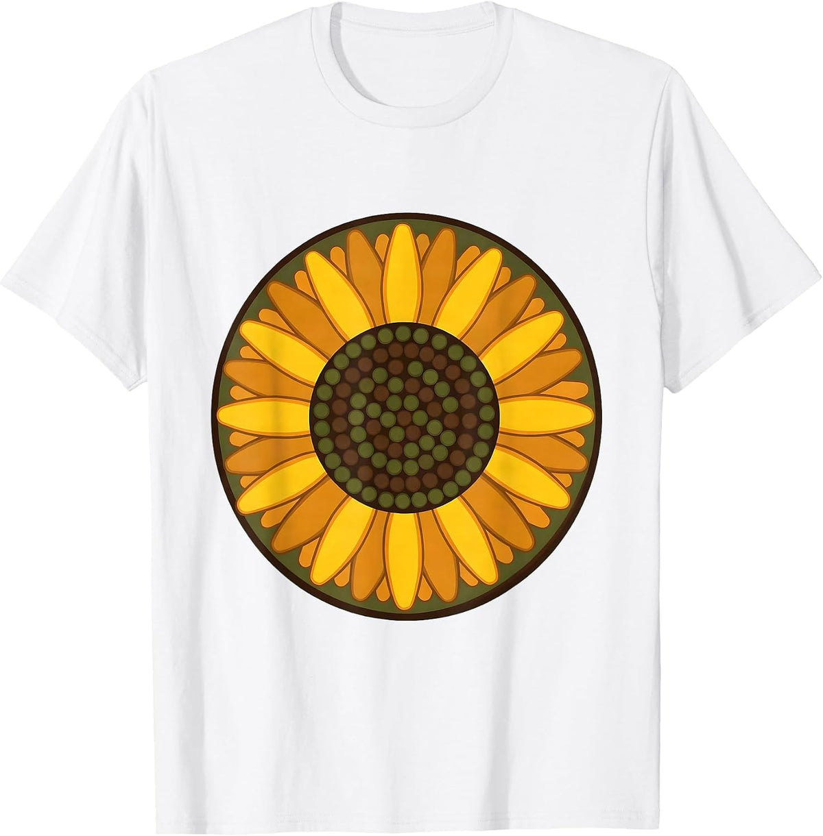 Men's 4th Grade Teacher Sunflower Crayon Art T-Shirt - White