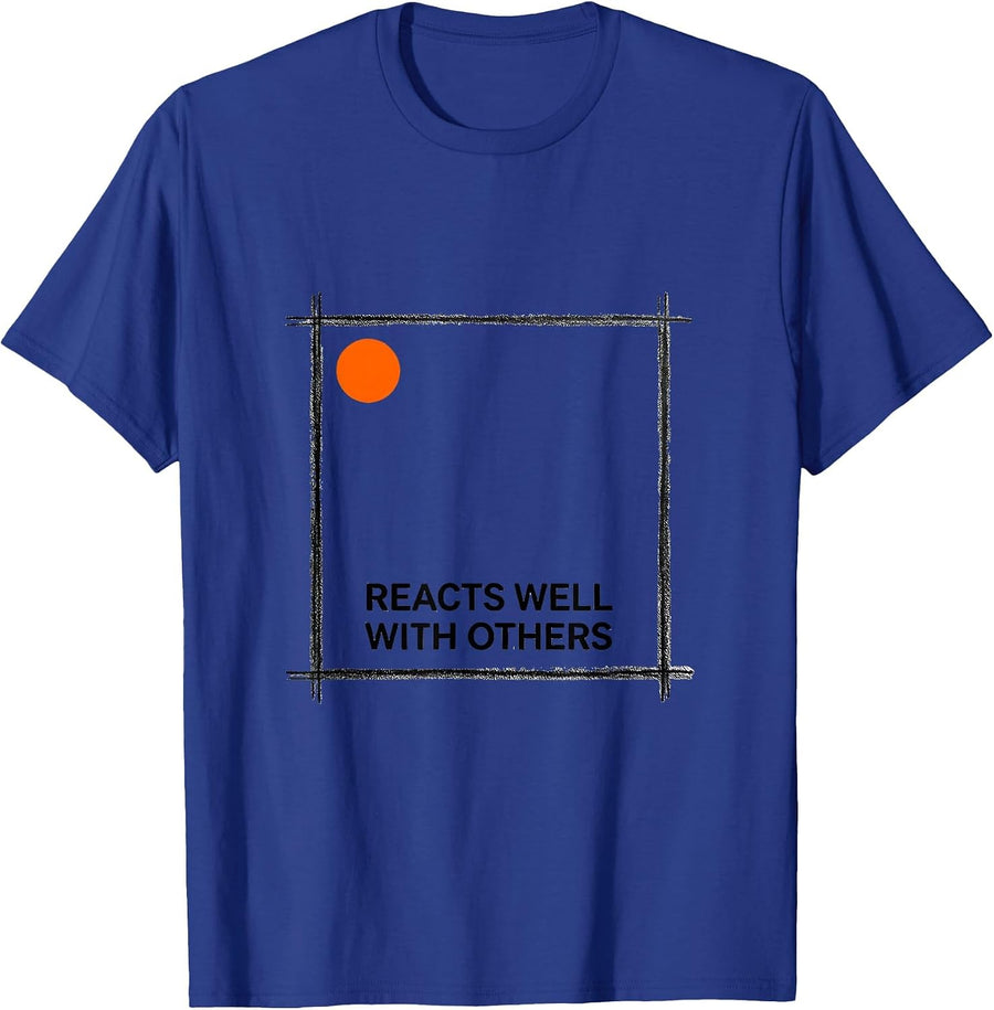 Reacts Well With Others Funny Chemistry Science Teacher Gift T-Shirt - Royal Blue