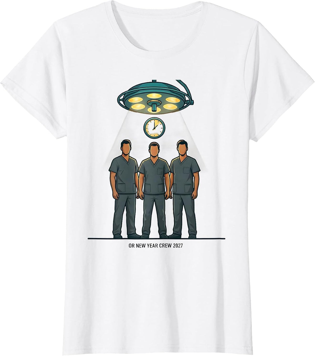 OR New Year Crew 2027 Funny Nurse Squad New Years Eve Party T-Shirt - White