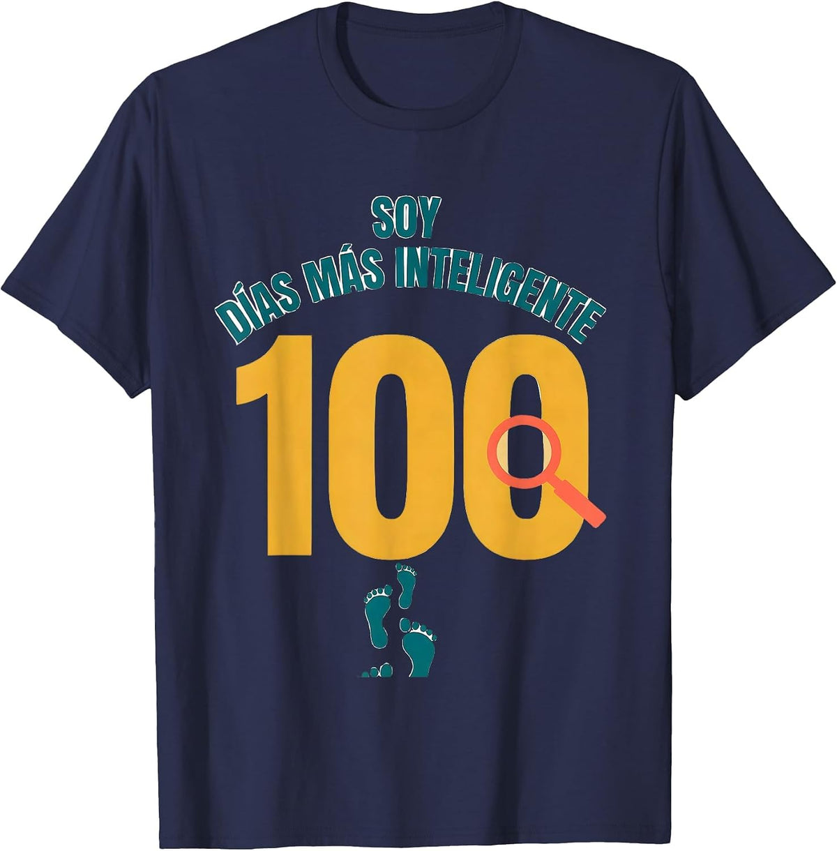Soy 100 días más inteligente Spanish Teacher 100th Day T-Shirt - Navy Blue